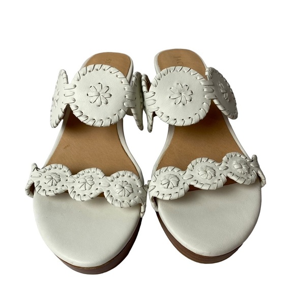 Jack Rogers women’s wedge heels white leather size 10 M - Picture 6 of 11